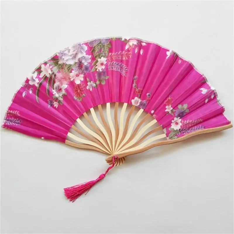 Bamboo Folding Fan Chinese Style Hand Held Art Craft Summer Female Dance Home Party Decoration