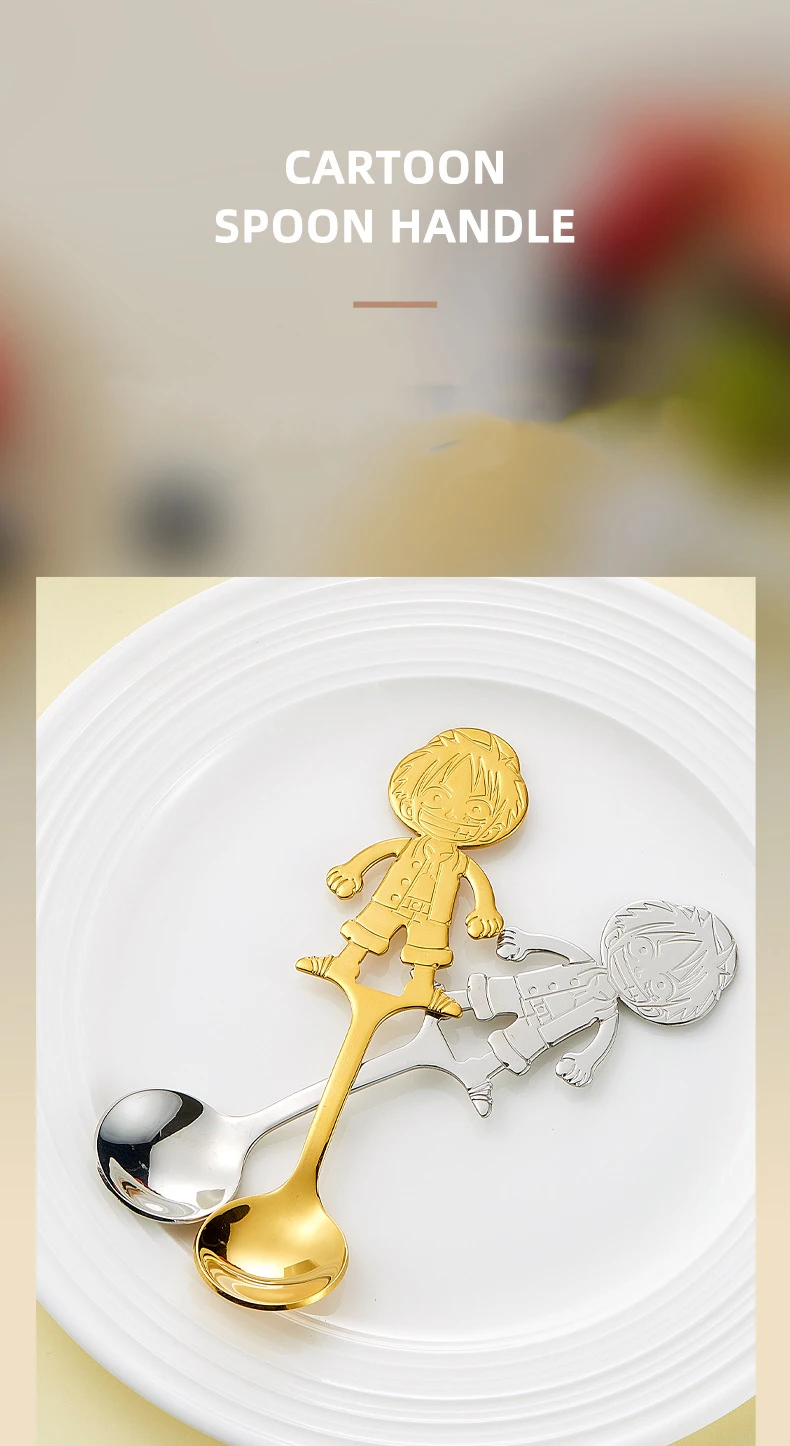 Anime One Piece Ruffy Löffel Cartoon Figur Ruffy Edelstahl Kuchen Obst Kaffee Löffel Party Liefert Kinder Geburtstag Geschenke – Detail 1