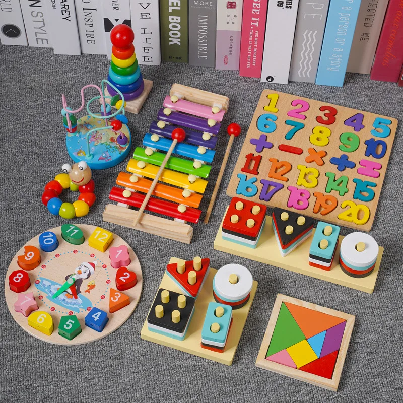 Eight-tone Hand on The Piano Children Early Education Musical Instrument Enlightenment Hand Brain Coordination Wooden Toy