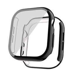 Premium Glass Case & Screen Protector for Apple Watch - Protective Bumper Design (Black)