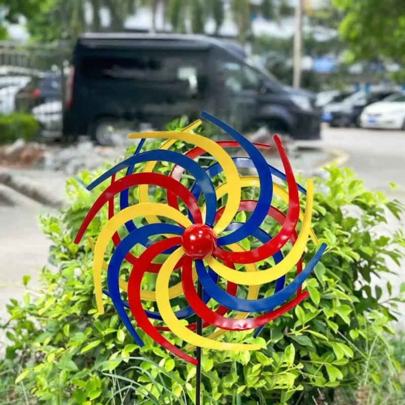 

Wrought Iron360° Rotating Windmill Metal Wind Spinner Outdoor Landscape Decors