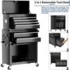 High Capacity Rolling Tool Box with Wheels,Rolling Tool Chest with Drawer,Tool Box on 4 Wheels with Lock, Tool Storage 4