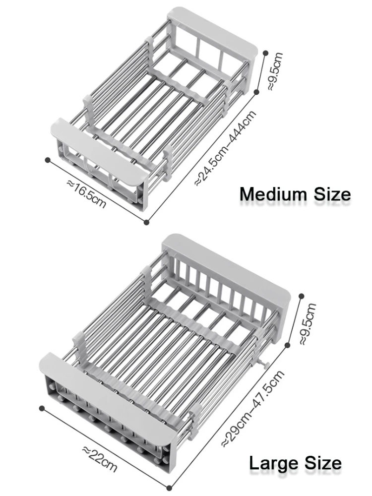 Escurridor de Platos Escurreplatos Metal Inox Para Fregadero 46 X