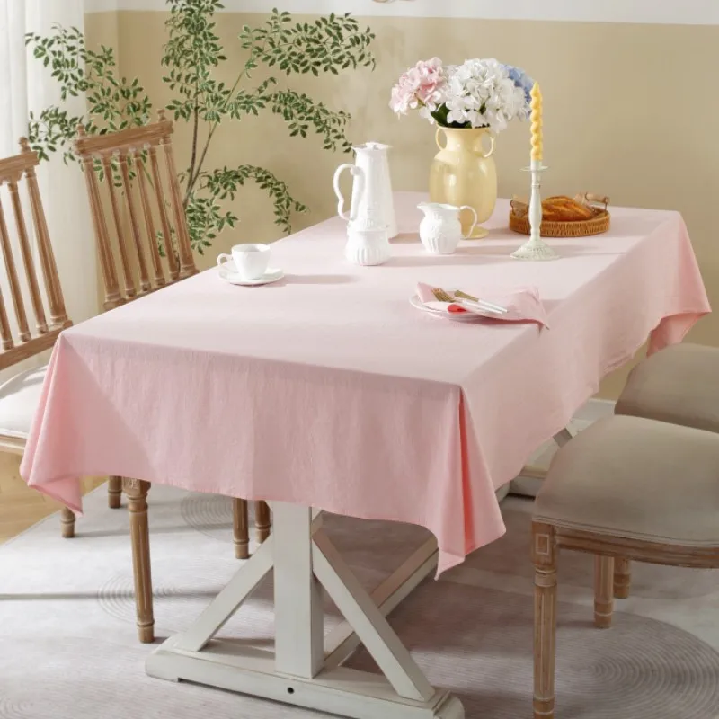 Cotton Table Cloth Solid Color Washable Table Cover Tablecloth Protector Restaurant Kitchen Party Holiday Decoration