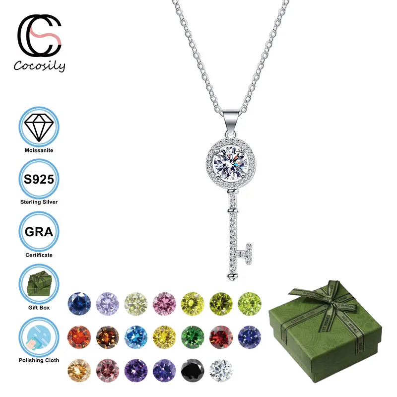 

Ожерелье женское из серебра 925 пробы с муассанитом, 1 карат