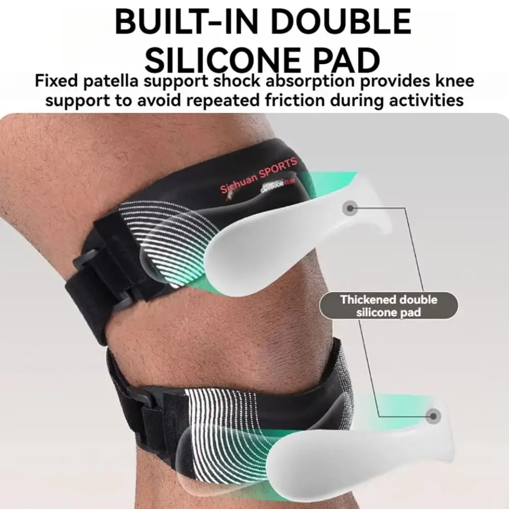 Verstellbare Kniebandage mit doppelten Silikonpolstern und Sehnenstützgurt – professionell und komfortabel_voghion.com