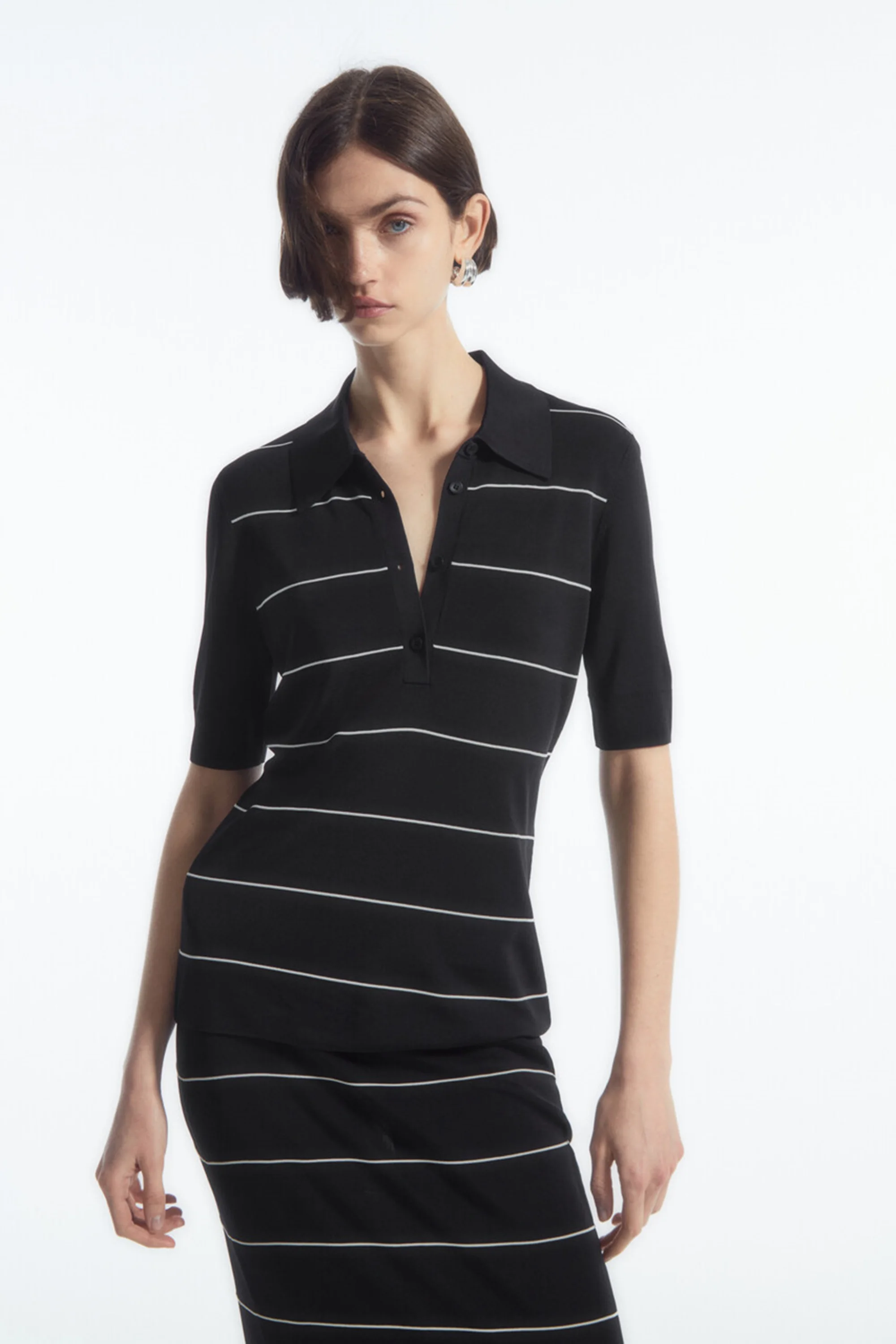 

Ethereal MD 2024 new style of Women's casual slim-fit version thin striped POLO shirt