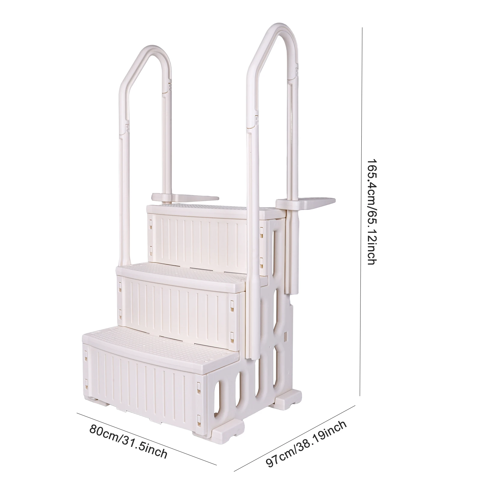 Plastic Pool Escalator Anti-Slip Pool Handrails Ladder Lightweight Detachable Above Ground Pool Step for Various Swimming Pools