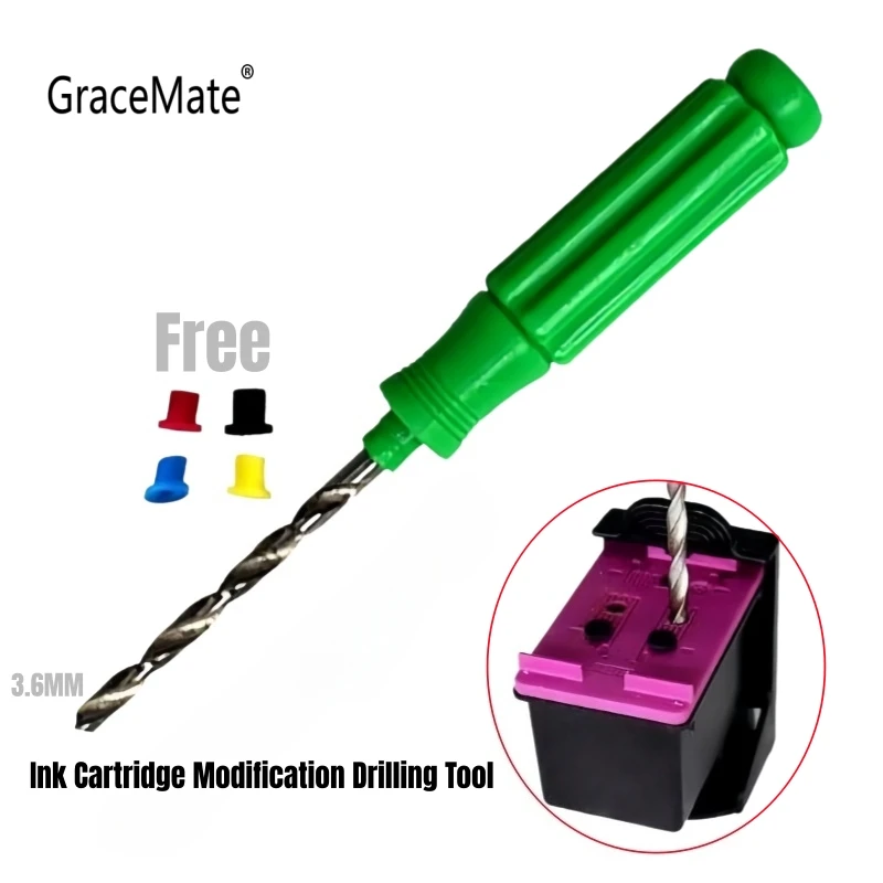 1PC 직경 3.6mm DIY CISS 잉크 카트리지 도구 핸드 스크류 드릴 리필 가능 CISS 부품 리필 도구 확대된 잉크 구멍 사용