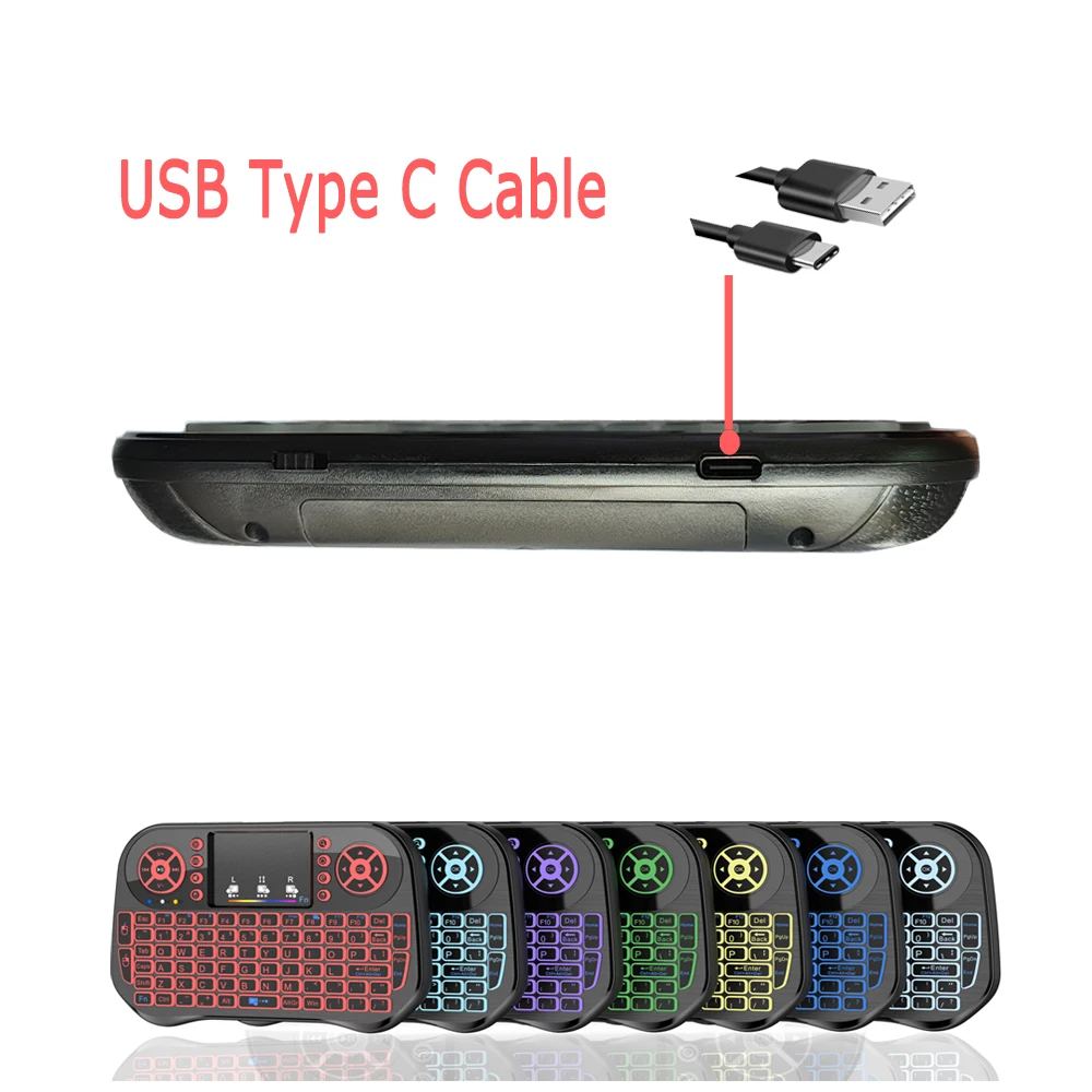 Wireless Mini Keyboard with Backlit Touchpad and Air Mouse Functionality