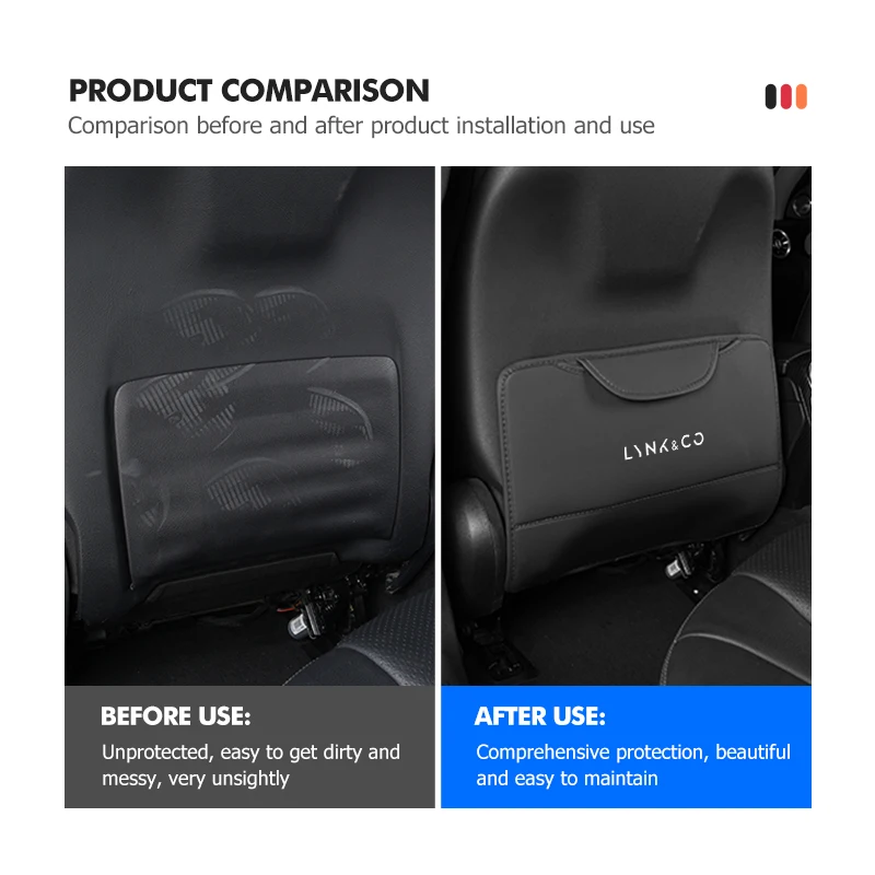 링크앤코 01 PHEV 02 03+ 05 06 09 PHEV 09 MHEV 차량용 시트 등받이 보호 매트, 먼지 방지 킥 방지 패드 액세서리