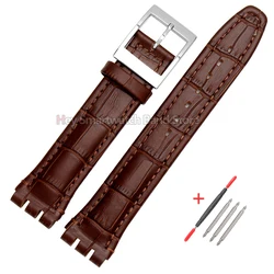Premium Genuine Cowhide Leather Watch Band - Sweatproof Strap - 19mm (Brown)