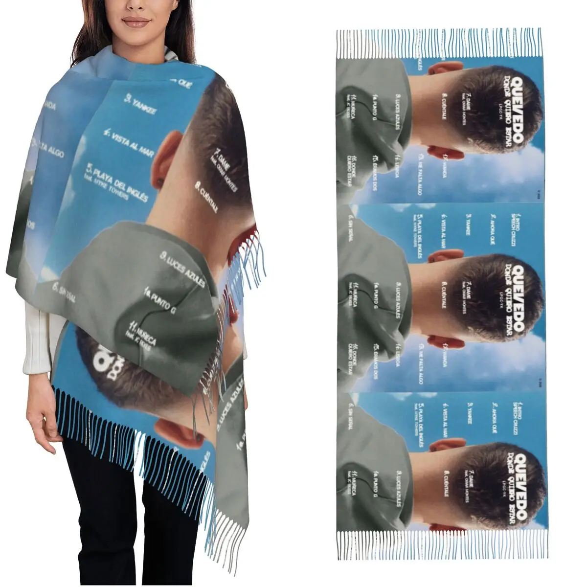 

Quevedo Album Donde Quiero Estar Scarf for Women Winter Fall Shawls and Wrap Long Shawl Scarf for Evening Dress