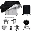 BBQ Cover Outdoor Dust Waterproof Weber Heavy Duty Grill Cover Rain Protective outdoor Barbecue cover round bbq grill black 1