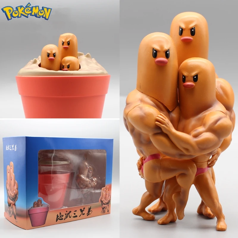 

Anime Pokemon Figure Muscle Dugtrio Statue Pvc Toys Action Figure Pokemon Go Game Dugtrio Figurine Toys For Kids New Year Gift