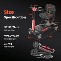 Scooter électrique iScooter X11 à 4 roues, moteur 250W, batterie 24V 15.6Ah, vitesse maximale de 7 km/h, autonomie de 25-30 km, clés de sécurité 3