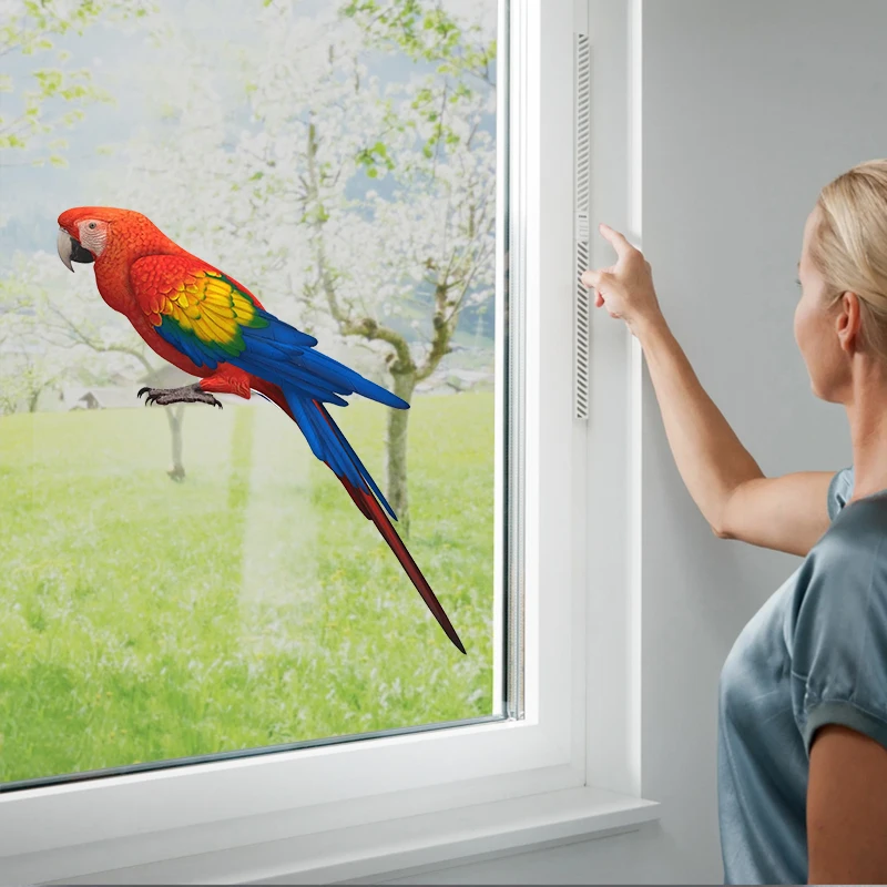 C205# Exquisite hand painted color Parrot Wall Sticker Bathroom Toilet Living Room Cabinet Refrigerator Home Decoration Decals