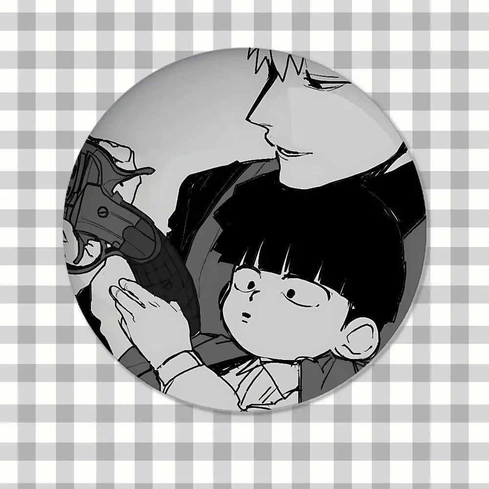 Anime M-Mob Psycho 100 Schwarz-Weiß-Anstecknadeln für Freunde, Rucksäcke, Kleidung, Sammlerzubehör, Schmuckgeschenk – Detail 23