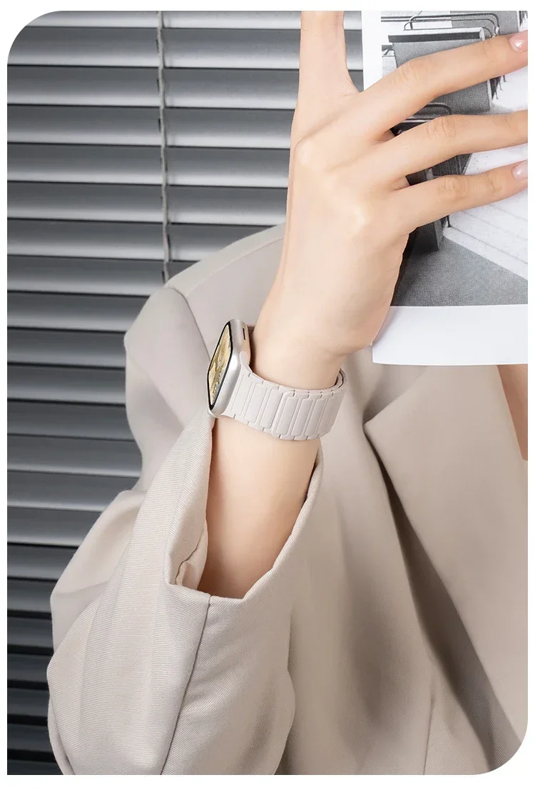 Silikonarmband für Apple Watch 46 mm 42 mm 49 mm 45 mm 41 mm 44 mm 40 mm Magnetband für IWatch Ultra 3/2 Serie 11 10 9 8 7 6 SE 5 – Detail 21