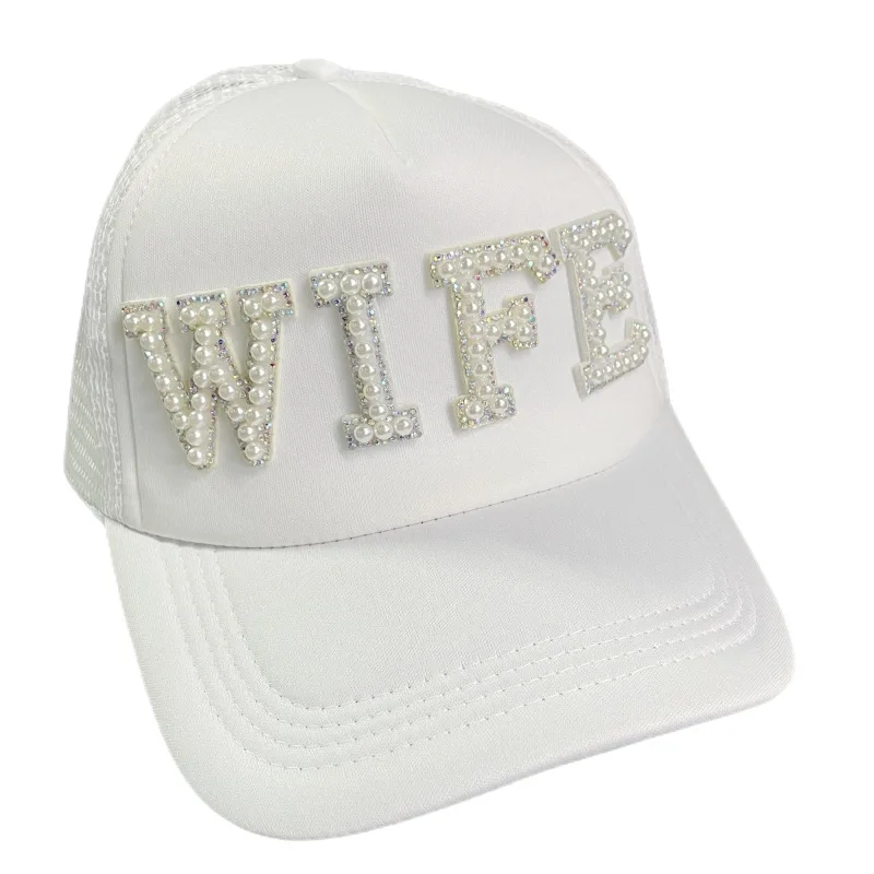 Wedding Baseball Cap Pearl TRIBE Bride MR Wedding Decoration Bridesmaid Gift Team Bachelor Party Photo Props Letter Wedding Day 5
