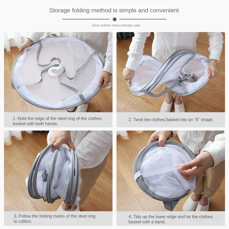 Food Drying Nets Fish Fruit Flowers Zipper Anti-mosquito Windproof Multifunctional Foldable Household Clothes Hanging Basket 4