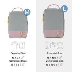 BAGSMART Lightweight Compression Packing Cubes (2PC Pink)