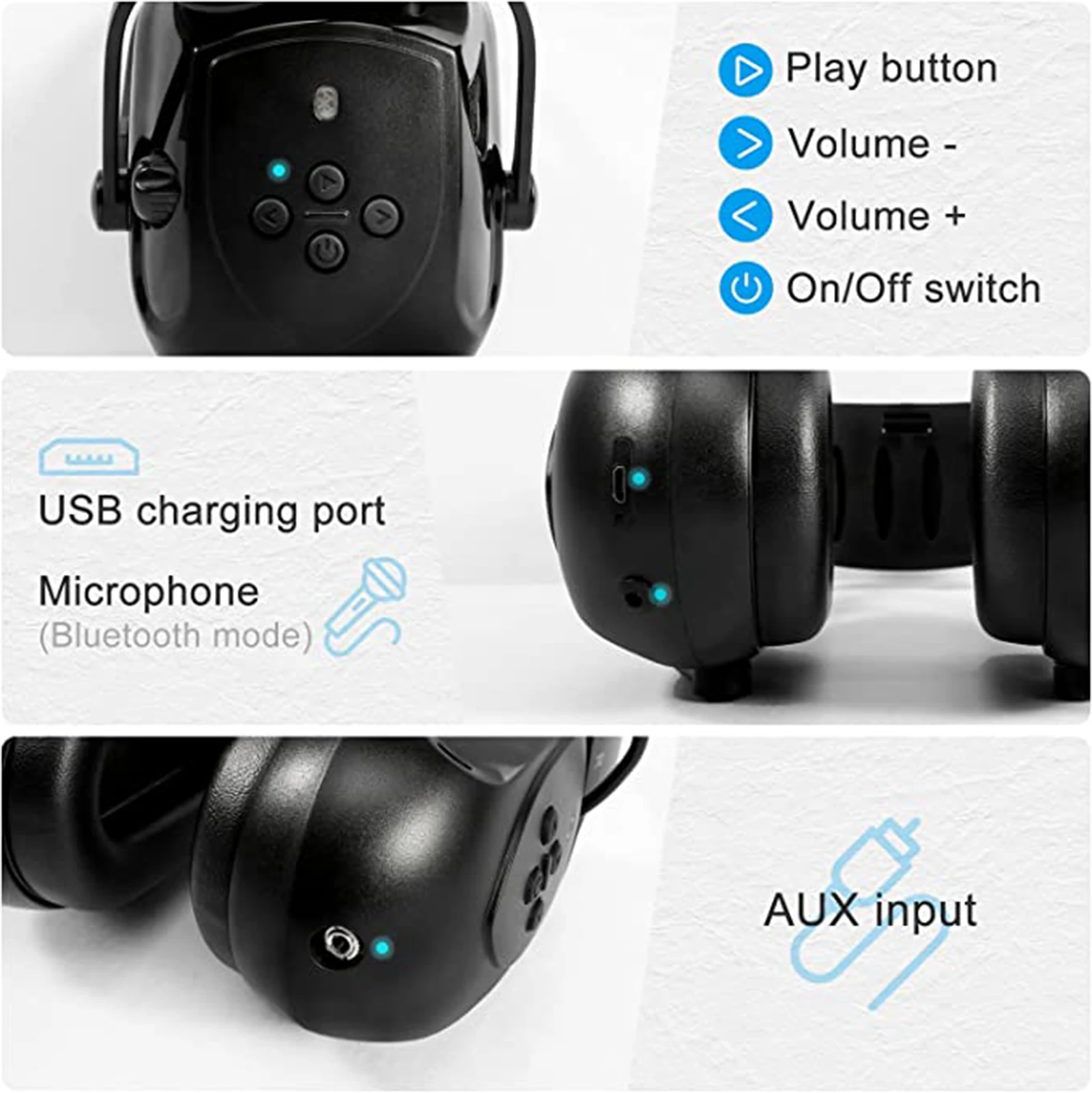 CE Active Noise Reduction Bluetooth Ear Muffs Safety Earmuffs Wireless Hearing Protection 29dB ANSI