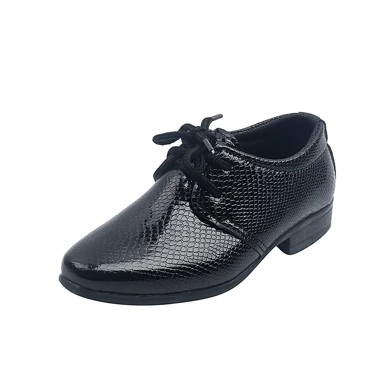 Boys Leather Shoes Kids Flats Lace-up Children Wedding Shoes Toddlers Boy&Big Boys Fashion for Party Wedding Formal Occasions