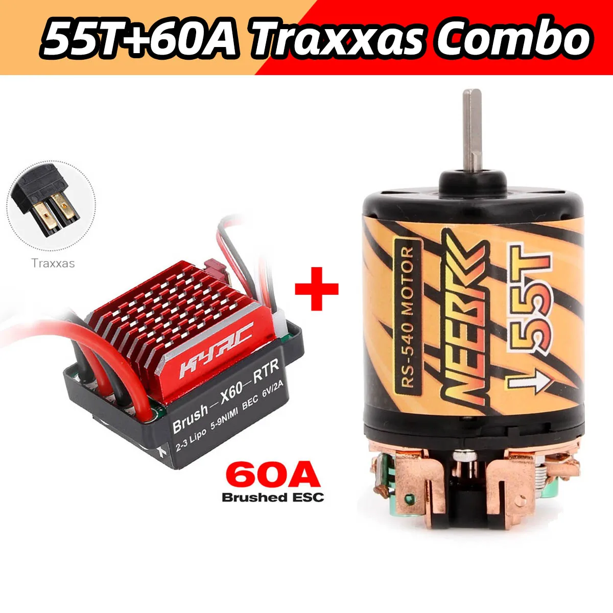High-Performance RC Car Brushed Motor & ESC Combo for Crawlers