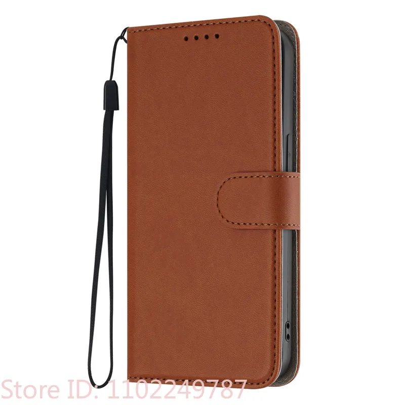 Leather Wallet Flip Case with Magnetic Closure and Card Holder