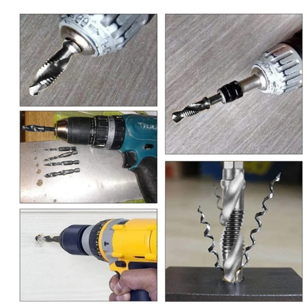 

Hex Shank Tap Drill Bits Industrial Metalworking Spiral Easy To Operate HSS 4341 Hex Chuck Tapping Machine Hot Sale