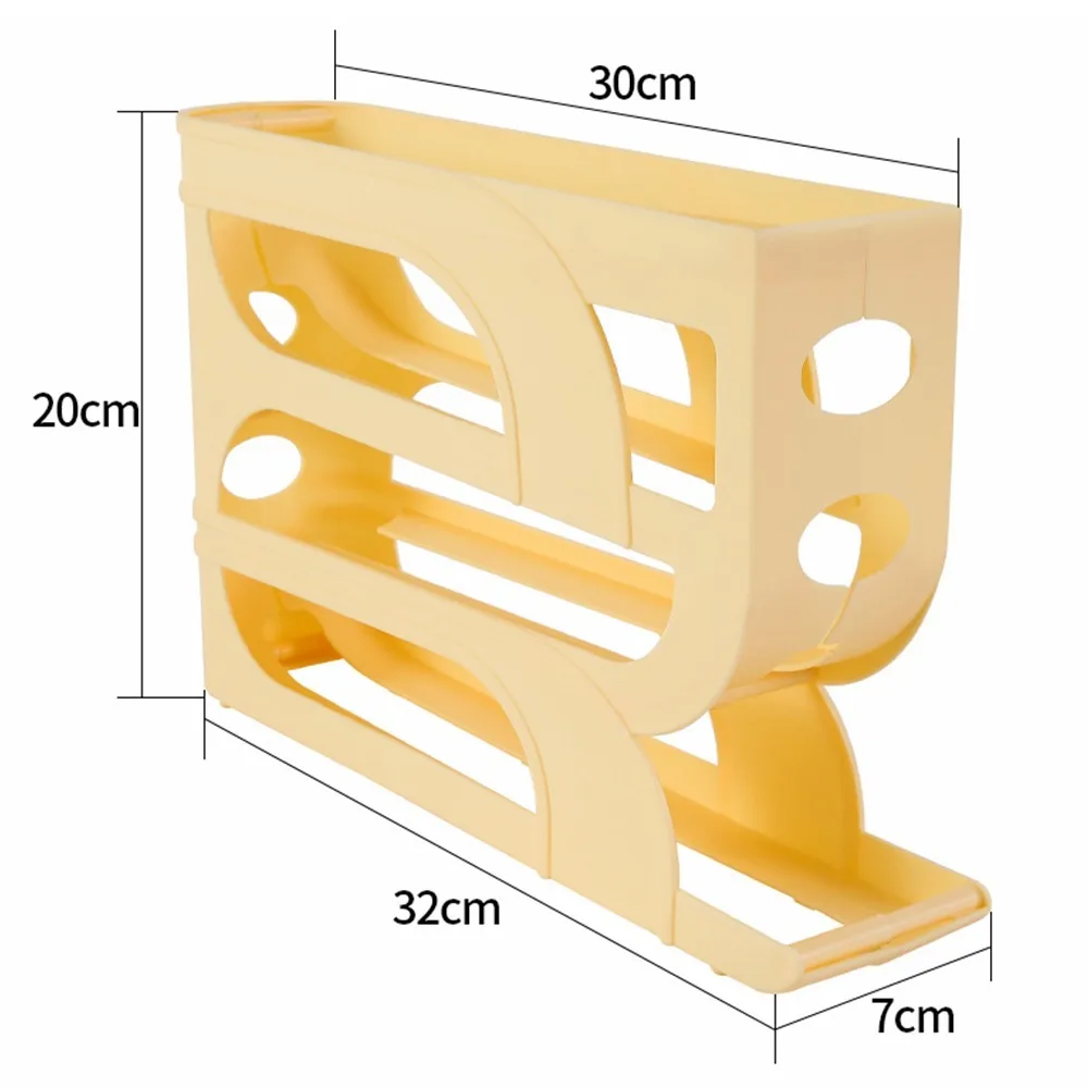 Sliding Egg Storage Container Convenient Automatic Rolling Holder Storage Box Fridge Kitchen Space Saver with Shockproof Design