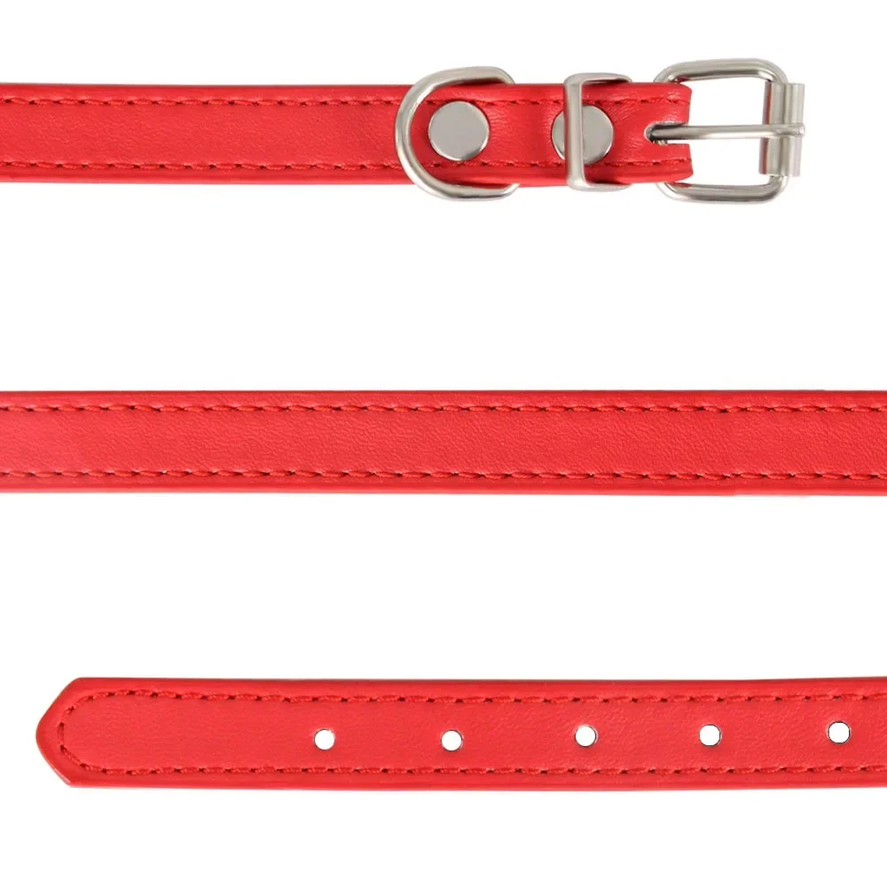 Colorful Leather Puppy Cat Collar Cute Kitten Necklace Name Personalized Collar for Cats Dogs Pet Supplies Accessories Harness 3