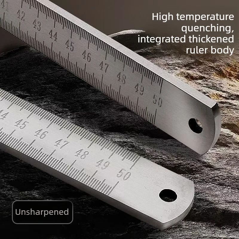 Multi-Functional 50cm Stainless Steel Ruler with Hardened Tip