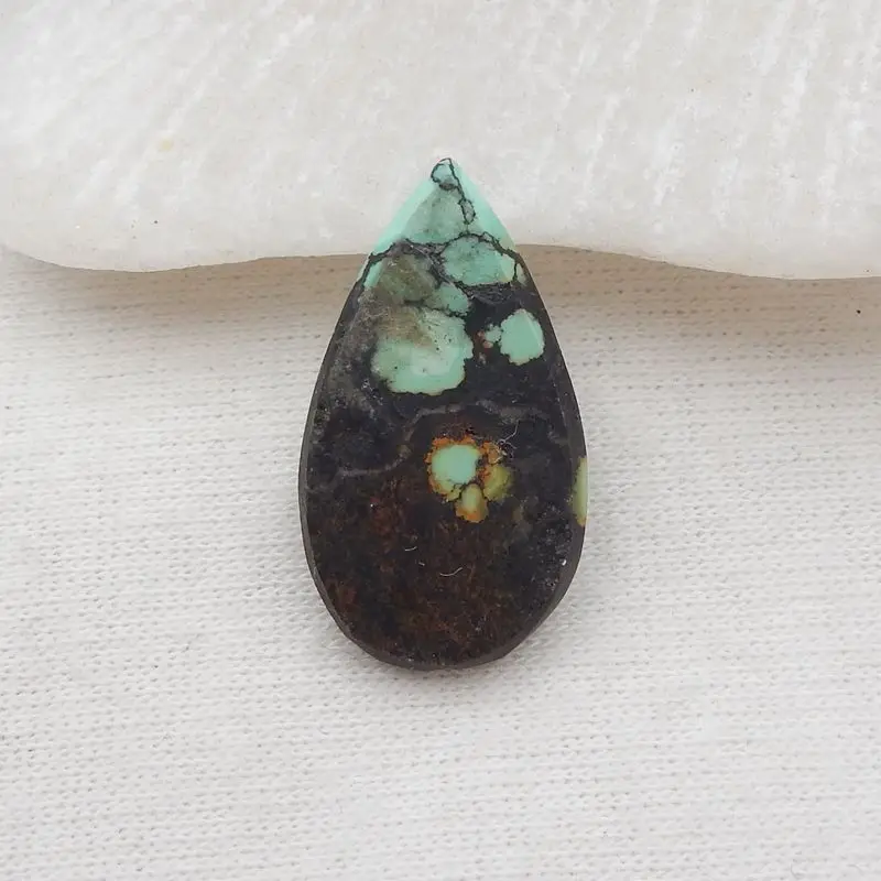 Natural Stone Turquoise Water Droplet Cabochon,24x13x4mm,2g Semiprecious Fashion Jewelry Necklace Accessories