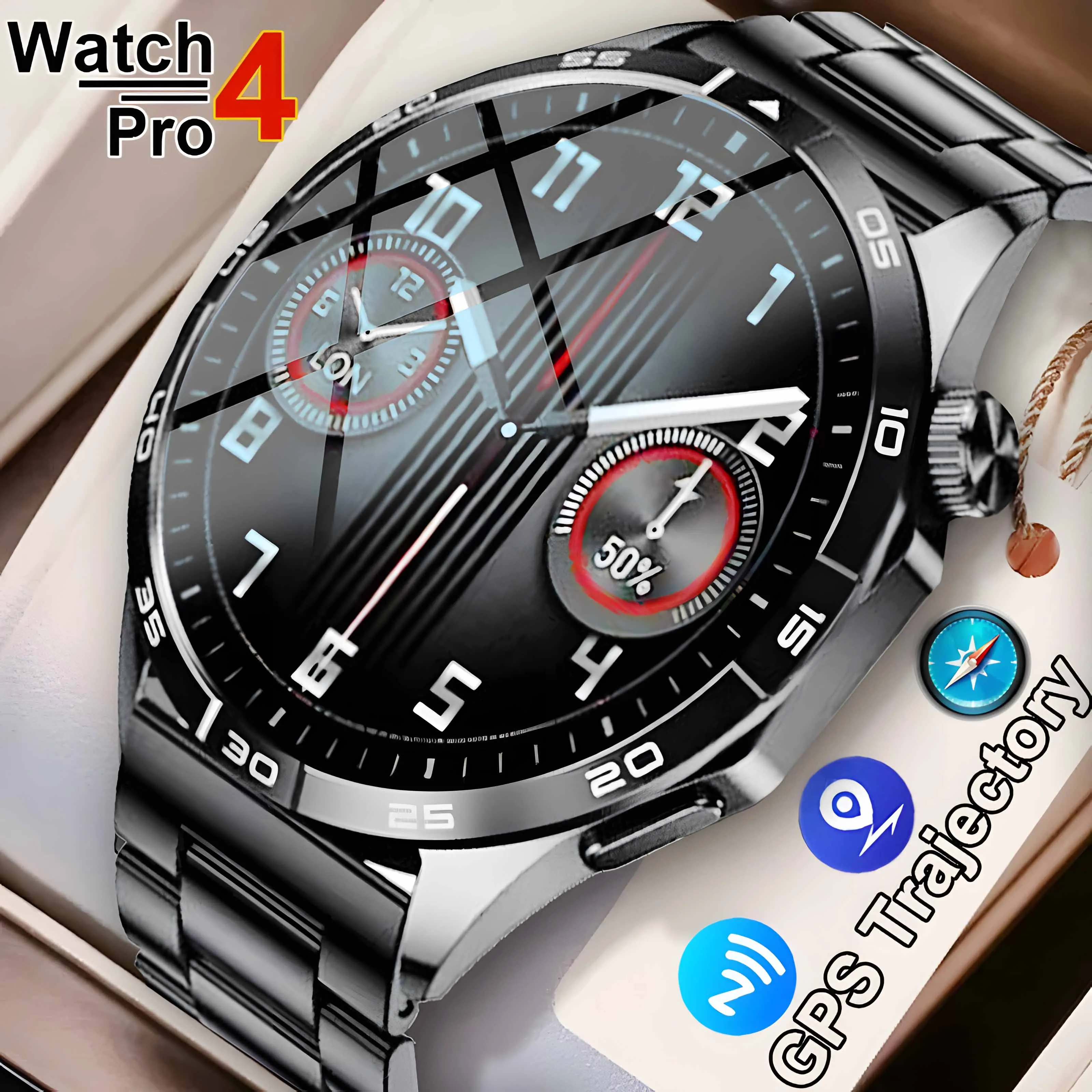 

2024 New Original For Huawei Xiaomi GT4 Pro Smartwatch Men GPS tracking AMOLED 466*466 HD screen NFC Bluetooth Call smartwatch