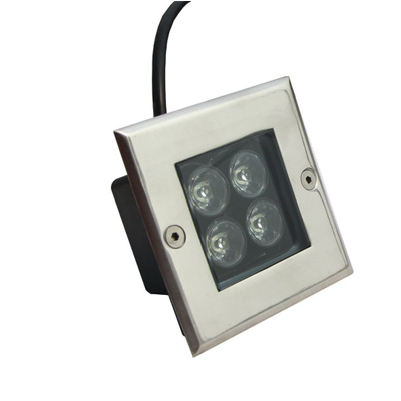 LED Underground Lamp 4W Square Waterproof Floor Light Outdoor Ground Spot Landscape Garden Path Buried Yard 85-265V DC12V