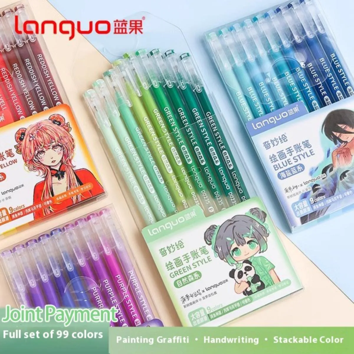 Languo 36-90 Color Linkage HandBook Pen,Sparkling Graffiti Pen for Drawing,handwriting,learning Marker Art Supplies Stationery