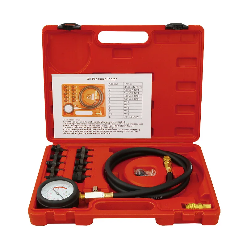 

12 Piece Engine Oil Pressure Test Kit Tester Car Garage Tool Low Oil Warning Devices Free Shipping