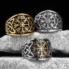 Viking Compass Celtic Knot Men Rings Stainless Steel Women Jewelry Vintage Punk Cool Stuff Fashion Accessories Gift Wholesale 1