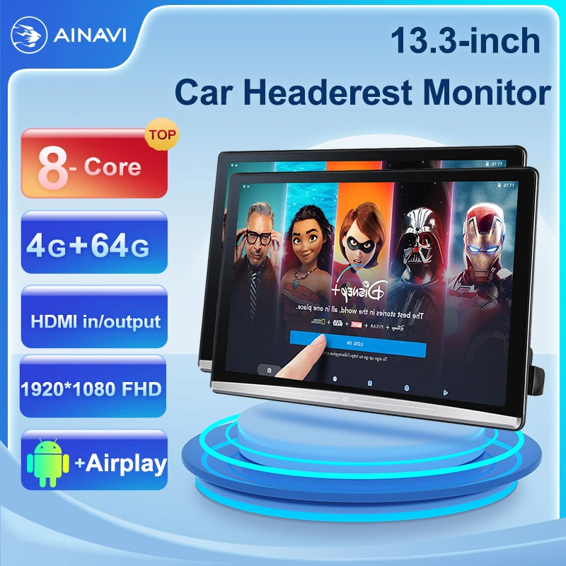 Ainavi Series Hd13.3inch Dual Headrest Car Monitors Android10 Header