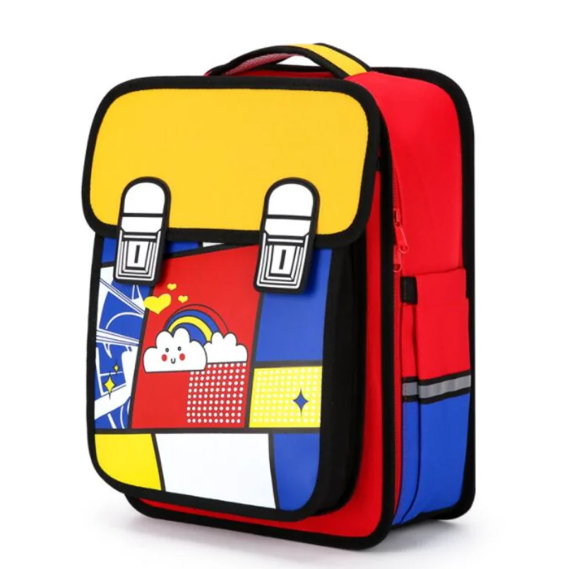 

2D Cartoon Printed Schoolbag Girls School Backpack Lightweight Primary Grades 2-5 Cute Schoolbags 2023 New Larger Capacity