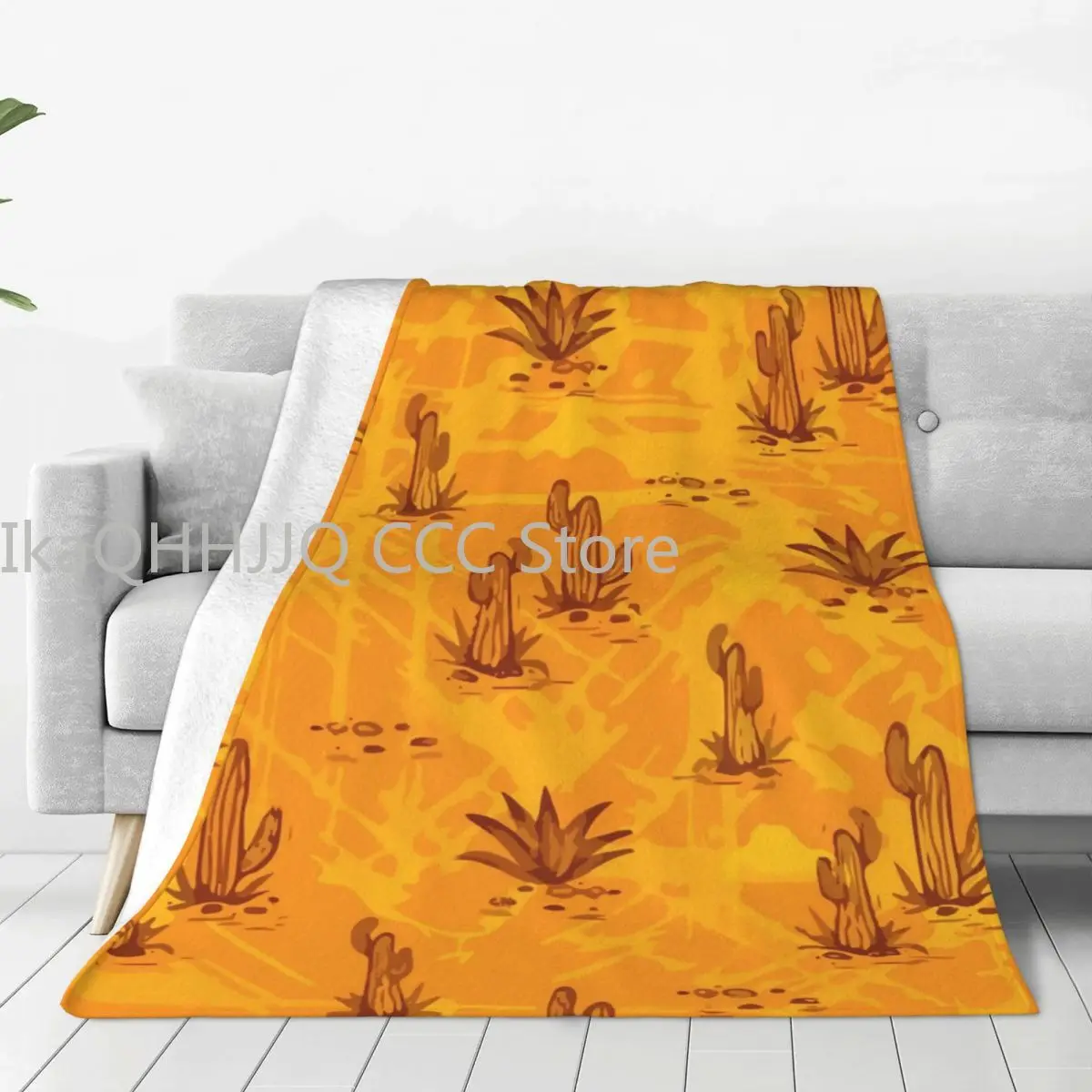 

Desert Cactus Flannel Blankets Quality Super Warm Abstract Art Throw Blanket Winter Travelling Bedroom Colorful Bedspread