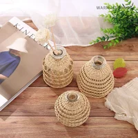 Glasses Rattan Vases,Flower Nordic Style Modern Decorative Vases Desktop Decor Vase for Home Living Room Decor Room Decoration 2