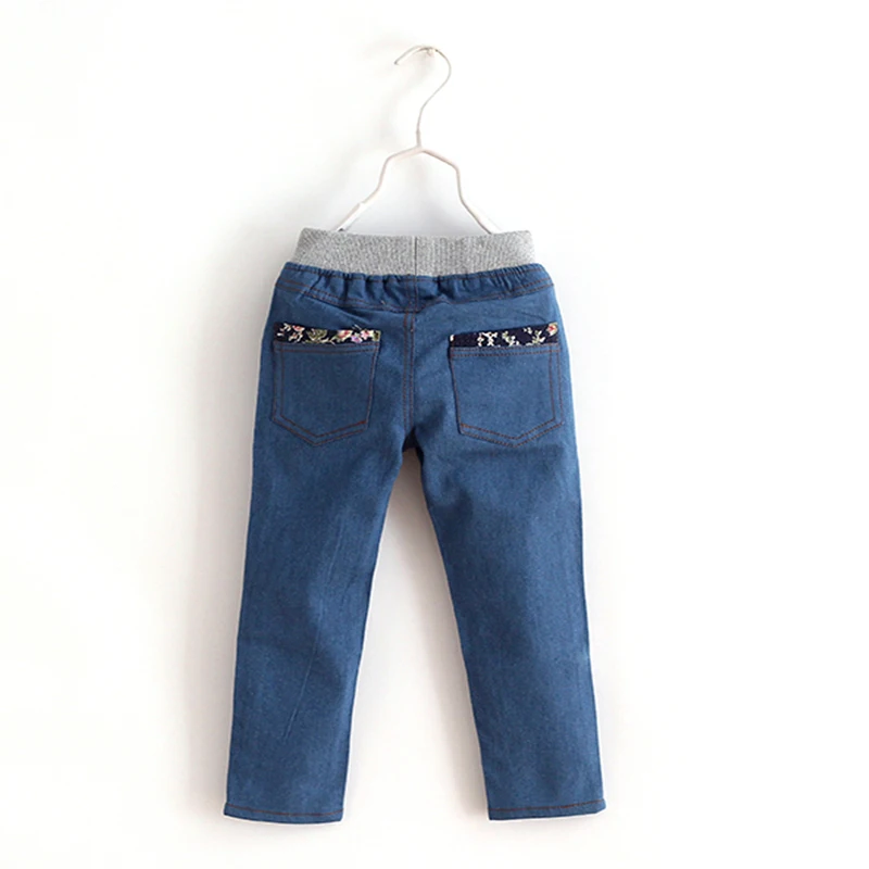 Girls Jeans Clothes For Teens Children's Clothing 4-8 Years Spring Kids High Waist Pant Flower Printed Fashioin