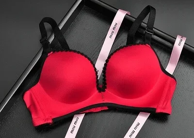 Adjustable Thickened 6cm Cup Seamless Bra No Steel Ring Innerwear Flat Chest Gathered Comfortable Underwear for Women