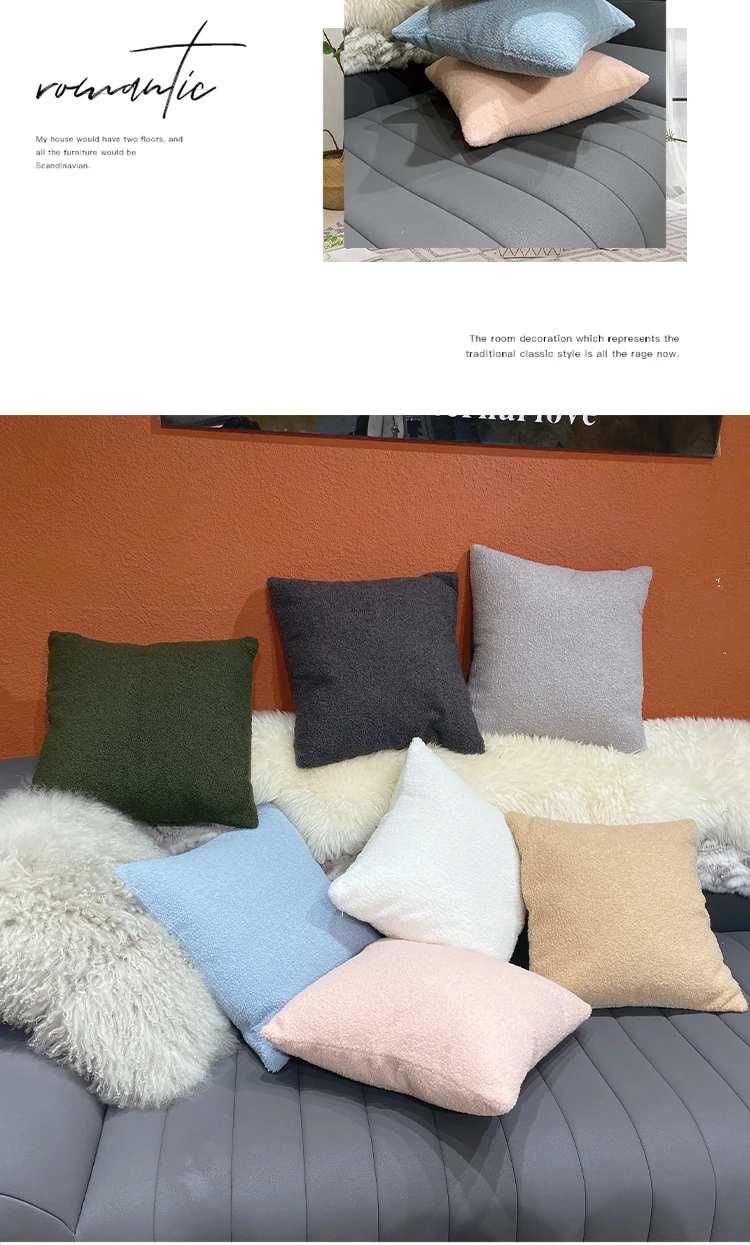 Teddy-Plüsch-Kissenbezug, individuell anpassbarer Sofa-Kissenbezug in mehreren Größen, superweicher, bequemer, dekorativer Möbel-Kissenbezug – Detail 6