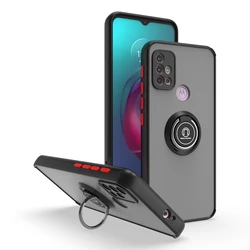 Magnetic Phone Case with Ring Holder for Motorola Moto G Series (Black - Red)