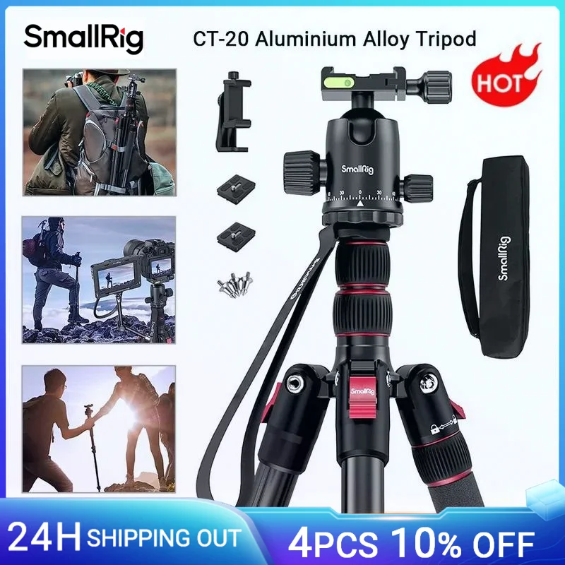 

SmallRig 78" Camera Tripod Foldable Aluminum Tripod & Monopod 360°Ball Head Detachable & Quick Release Plate for Camera Phone