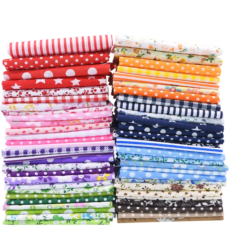 56pcs 25x25cm Printed Fabric Cloth Floral Cotton Fabric for Patchwork Needlework Sewing DIY Craft Clothing Handmade Accessories